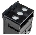 Fővezetéki sorozatkapocs, plombálható, fekete