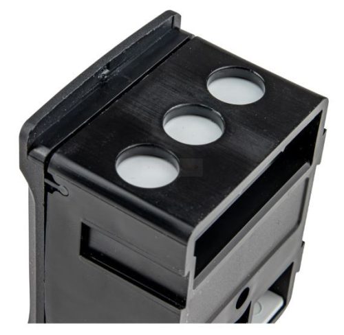 Fővezetéki sorozatkapocs, plombálható, fekete