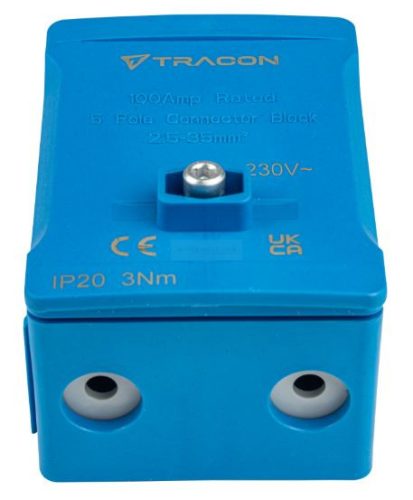 Fővezetéki sorozatkapocs, plombálható, kék