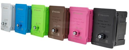 Fővezetéki sorozatkapocs, plombálható, kék