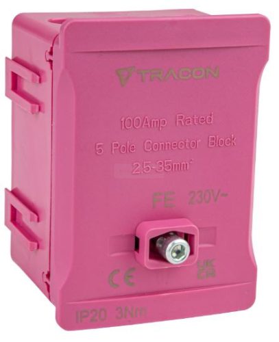 Fővezetéki sorozatkapocs, plombálható, rózsaszín