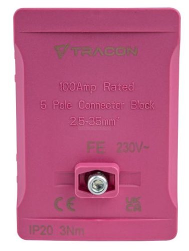 Fővezetéki sorozatkapocs, plombálható, rózsaszín