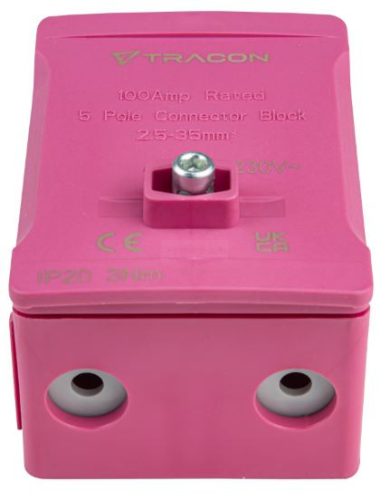 Fővezetéki sorozatkapocs, plombálható, rózsaszín