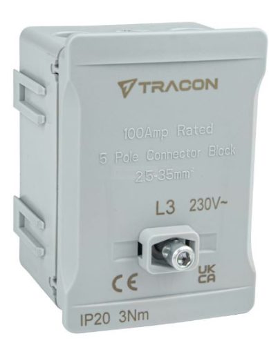 Fővezetéki sorozatkapocs, plombálható, szürke