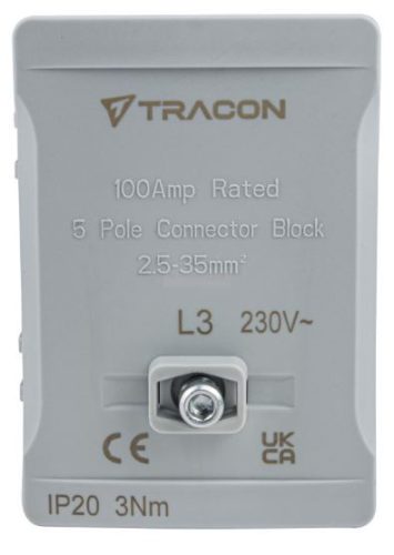 Fővezetéki sorozatkapocs, plombálható, szürke