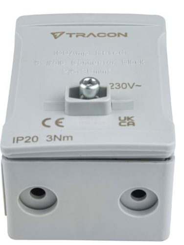 Fővezetéki sorozatkapocs, plombálható, szürke