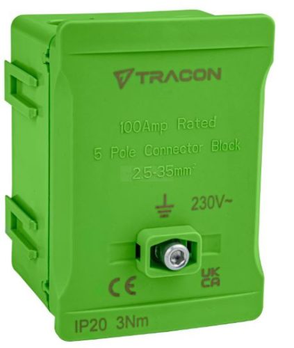 Fővezetéki sorozatkapocs, plombálható, zöld