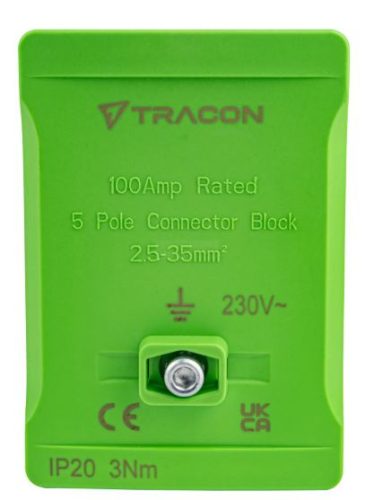 Fővezetéki sorozatkapocs, plombálható, zöld