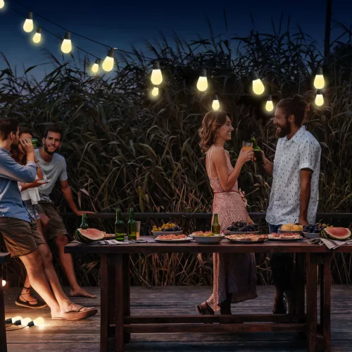 Smart szolár fényfüzér 15db RGB LED