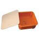 Gipszkarton doboz, sima, fedéllel, narancssárga 100×100×45mm