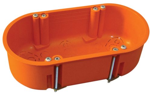Gipszkarton doboz, dupla, fedél nélkül, narancssárga 140×65×45mm