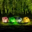 Leszúrható szolár lámpa - kavics forma - színes - 140 x 120 x 120 mm - melegfehér LED
