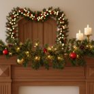 Fenyő girland - sötét zöld - 270 cm - PVC