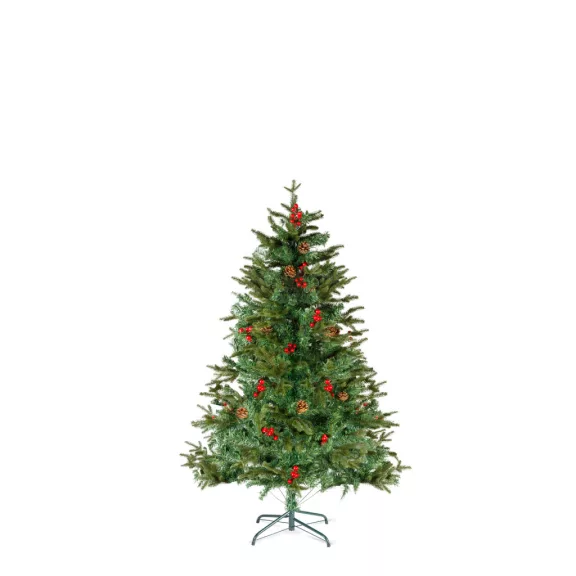 Műfenyő - 120 cm - PE / PVC - piros bogyóval