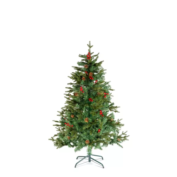 Műfenyő - 150 cm - PE / PVC - piros bogyóval