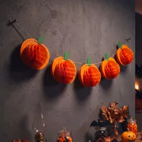   Halloween-i dekoráció - tök lampion girland - papír - 2 m