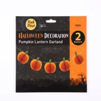   Halloween-i dekoráció - tök lampion girland - papír - 2 m