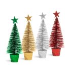 Mini dekor műfenyő - glitteres - 18 cm - 4 szín