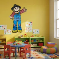   Őszi dekoráció - Madárijesztő - mozgatható végtagokkal - papír - 91,4 cm