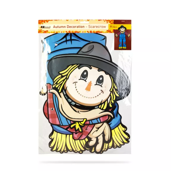 Őszi dekoráció - Madárijesztő - mozgatható végtagokkal - papír - 91,4 cm