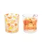 Mécsestartó - üveg pohár - tök mintával - 7,5 x 8 cm - 2 féle