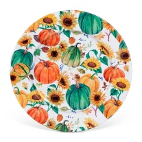 Őszi dekoráció - fém tálca - tök - 33 cm