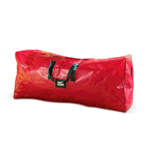 Műfenyő tároló táska - szőtt PVC - piros - 165 x 38 x 76 cm