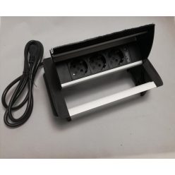 Irodai asztalba süllyeszthető elosztó mortise 3db dugalj