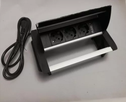 Irodai asztalba süllyeszthető elosztó mortise 3db dugalj