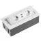 Irodai asztalba süllyeszthető elosztó 2db dugalj 2db USB töltő fehér (PBSU)