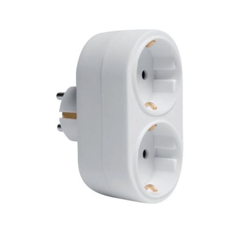 Elosztó, dupla dugalj vízszintes