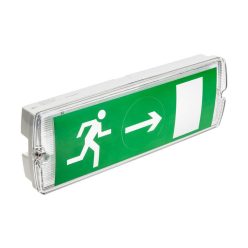   Vészvilágító lámpatest LED, 3W, 300lm, 6400K,IP65, SMD3528, akkumulátoros 1h, állandó, oldalfali