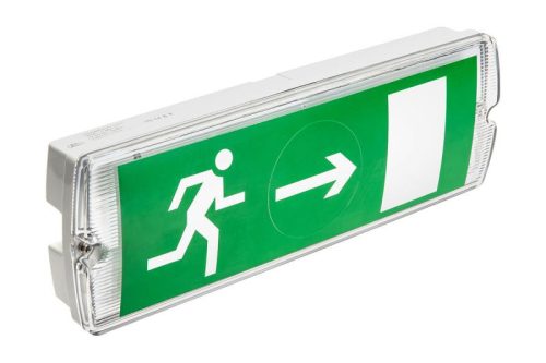 Vészvilágító lámpatest LED, 3W, 300lm, 6400K,IP65, SMD3528, akkumulátoros 1h, állandó, oldalfali