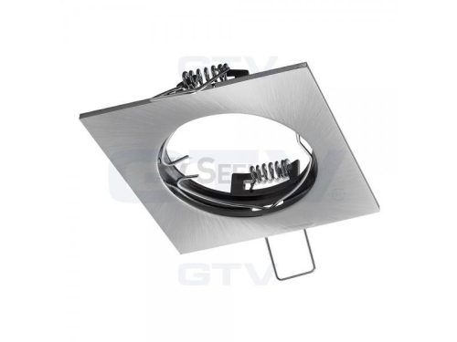 Beépíthető fix szögletes spot lámpatest szálcsiszolt króm