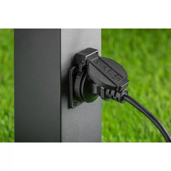 Largo Kerti energiaoszlop lámpa IP44 grafit beépített dugaljjal 40cm