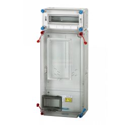   1/3F mérőszekrény 63A + 12modulos elmenő szerelőlappal HB3012-U Hensel nappali vagy előrefizetős szabadvezetékes
