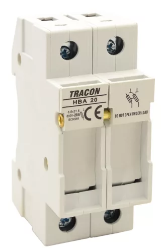 Szakaszolókapcsoló-biztosítóhengeres bizt.hoz, maszkolható 20A, 8x32mm; Un=230V/400V