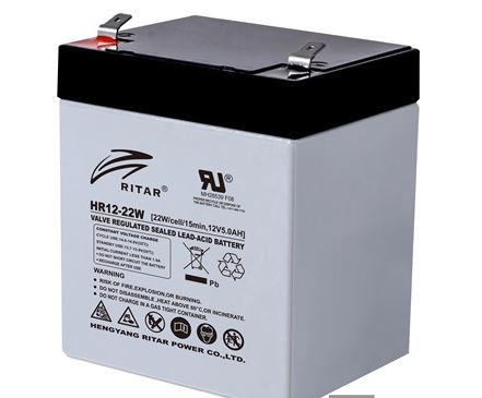 Ritar HR12-22W-F2 12V 5,5Ah zselés akkumulátor Riasztóhoz