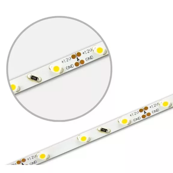 Prémium Micro LED szalag 60LED/m természetes fehér 400Lm/m 12V 5W/m 5mm széles
