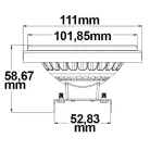 LED lámpa AR111  11W  30° 12V természetes fehér szürke
