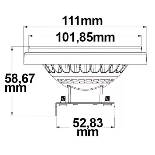 LED lámpa AR111  11W  30° 12V természetes fehér szürke