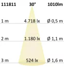 LED lámpa AR111  11W  30° 12V természetes fehér szürke