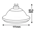 LED lámpa AR111  13W  75° 230V természetes fehér szürke