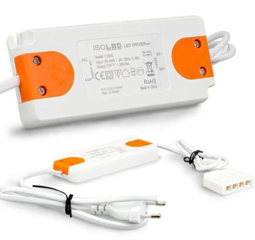 12V 15W LED tápegység MINIAMP csatlakozóval dugvillával