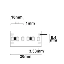   Prémium CRI95 LED szalag 300LED/m meleg fehér 1900Lm/m 24V 20W/m