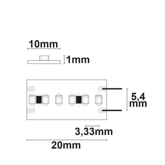 Prémium CRI91 LED szalag 300LED/m természetes fehér 2050Lm/m 24V 20W/m