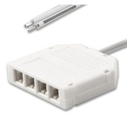   Elosztókábel 60cm szabad vezeték - 4 anya MiniAMP csatlakozóval 2 eres  fehér