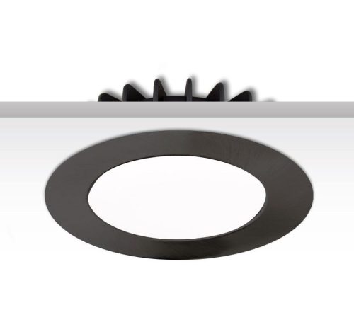 Alumínium fedél, kerek, fekete, Sys-90 süllyesztett szpotlámpához