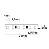  Prémium Micro LED szalag, 24 V, 10 W, IP20, semleges fehér 4 mm széles