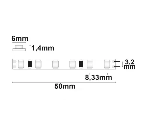 Prémium Micro LED szalag, 24 V, 15 W, IP20, meleg fehér 6 mm széles